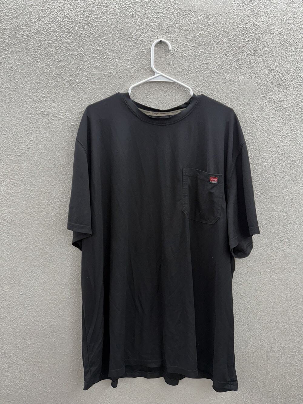 Wrangler Workwear Mens T-Shirt Size 3XL Black Short Sleeve Pocket Tee